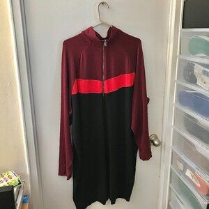 Express Stripped Shirt Dress with a front zipper - size XL